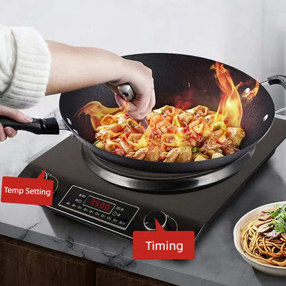 3500-watt induction hob, 10 temperature settings