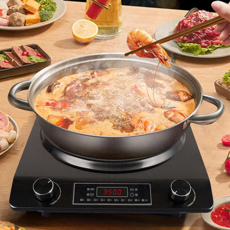 3500-watt induction hob, 10 temperature settings