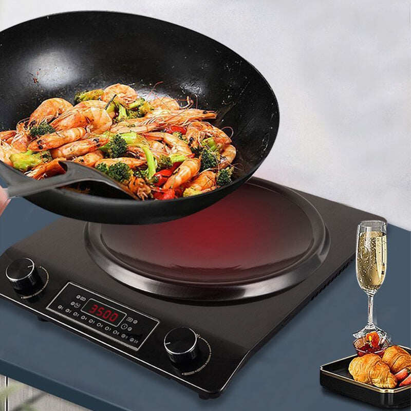 3500-watt induction hob, 10 temperature settings